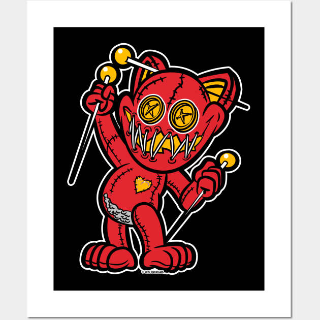 VooDoo Kitty Cat Doll Kansas City Colors Wall Art by eShirtLabs